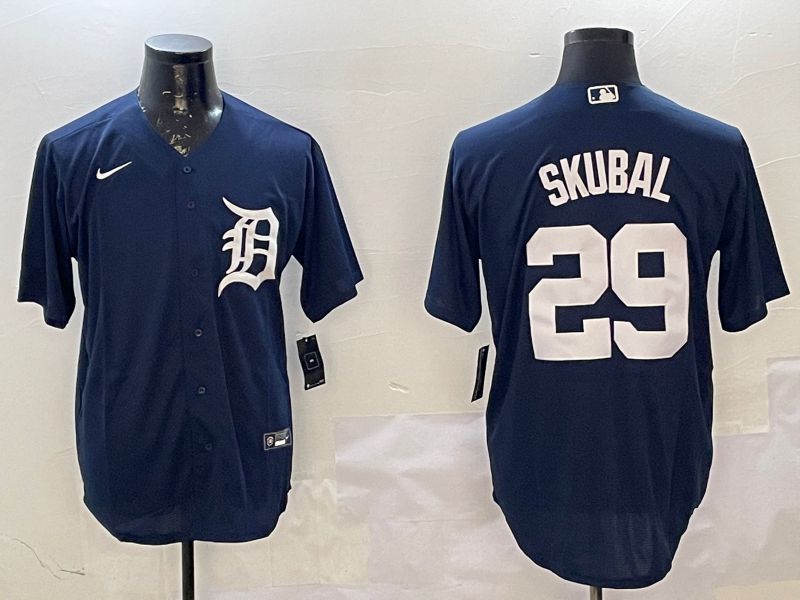 Men Detroit Tigers #29 Skubal Drak Blue Game 2025 Nike MLB Jersey style 1->detroit tigers->MLB Jersey